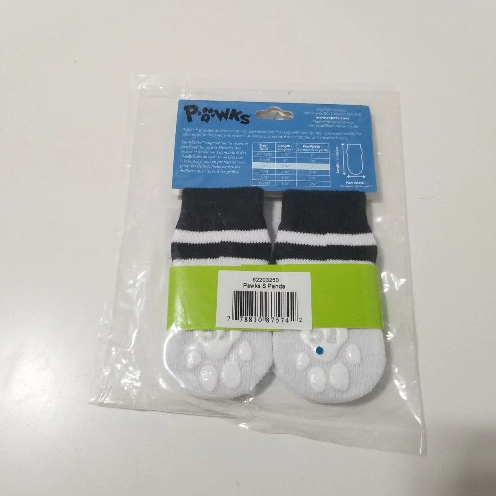 RC Pet Panda PAWKS Dog‎ Socks Size S Color Black/White